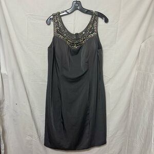 Elegant Dark Gray Embellished Dress